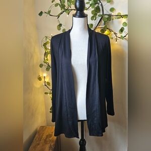 Rags & Couture Draped Black Open Front Cardigan long sleeve Medium
